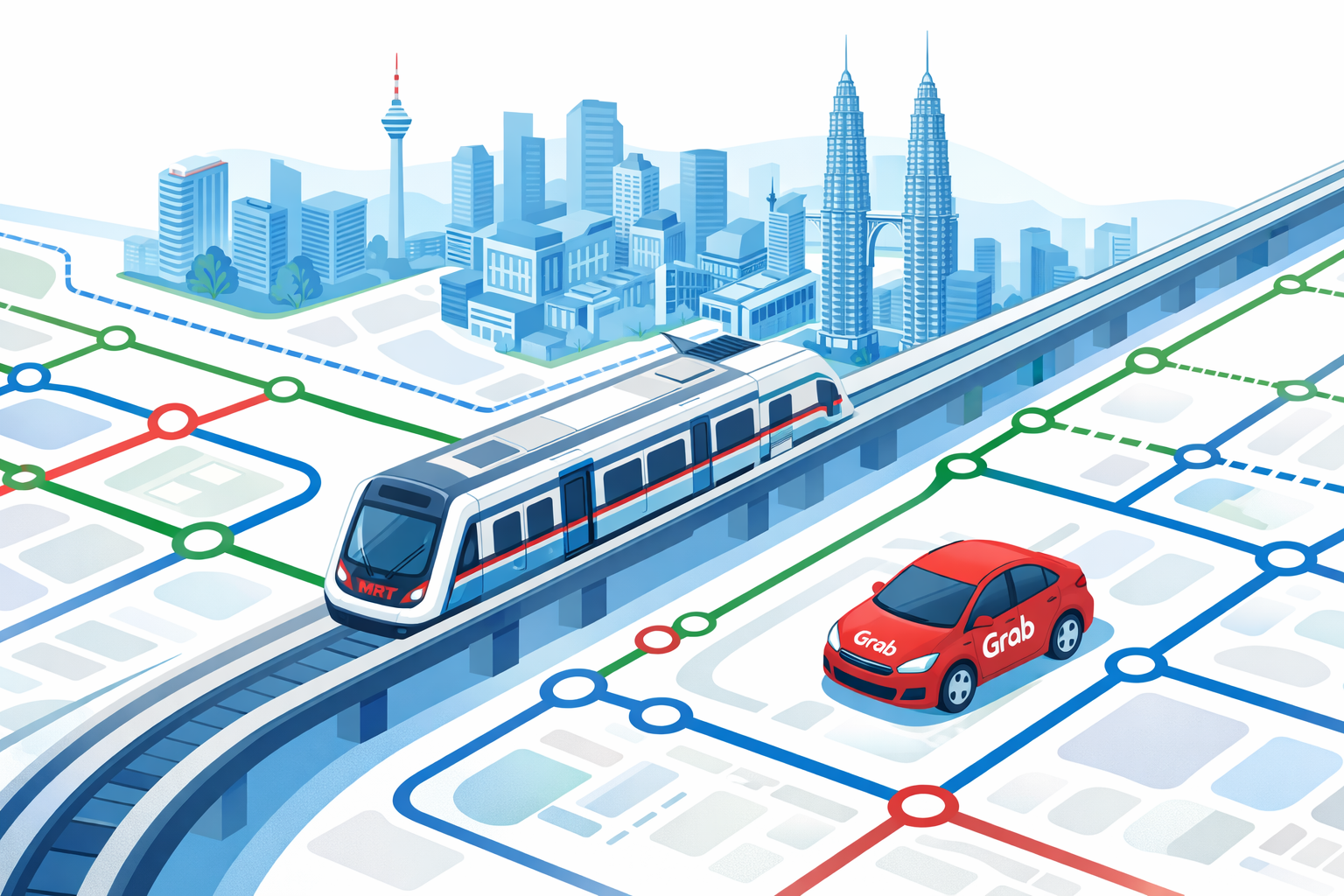 2026 吉隆坡交通全攻略：地铁线路图详解、Grab 打车省钱技巧与机场往返方案